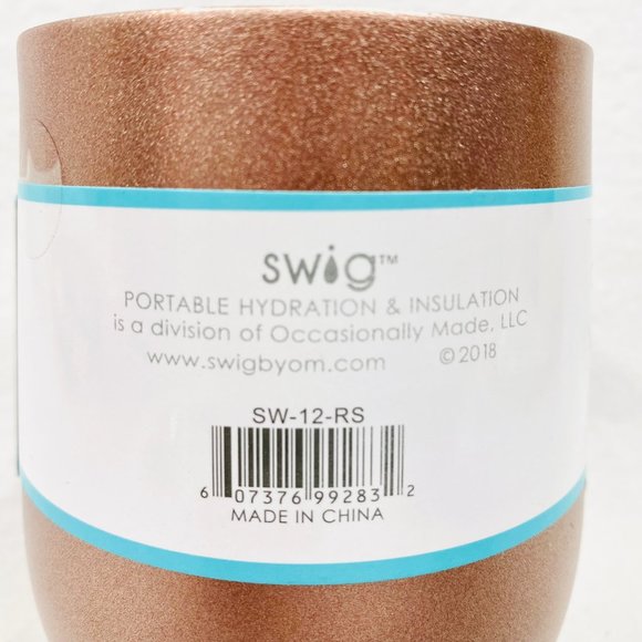 Swig Rose Gold/Copper 12 oz Stemless Wine Tumbler Insulated - NWT - Picture 4 of 7